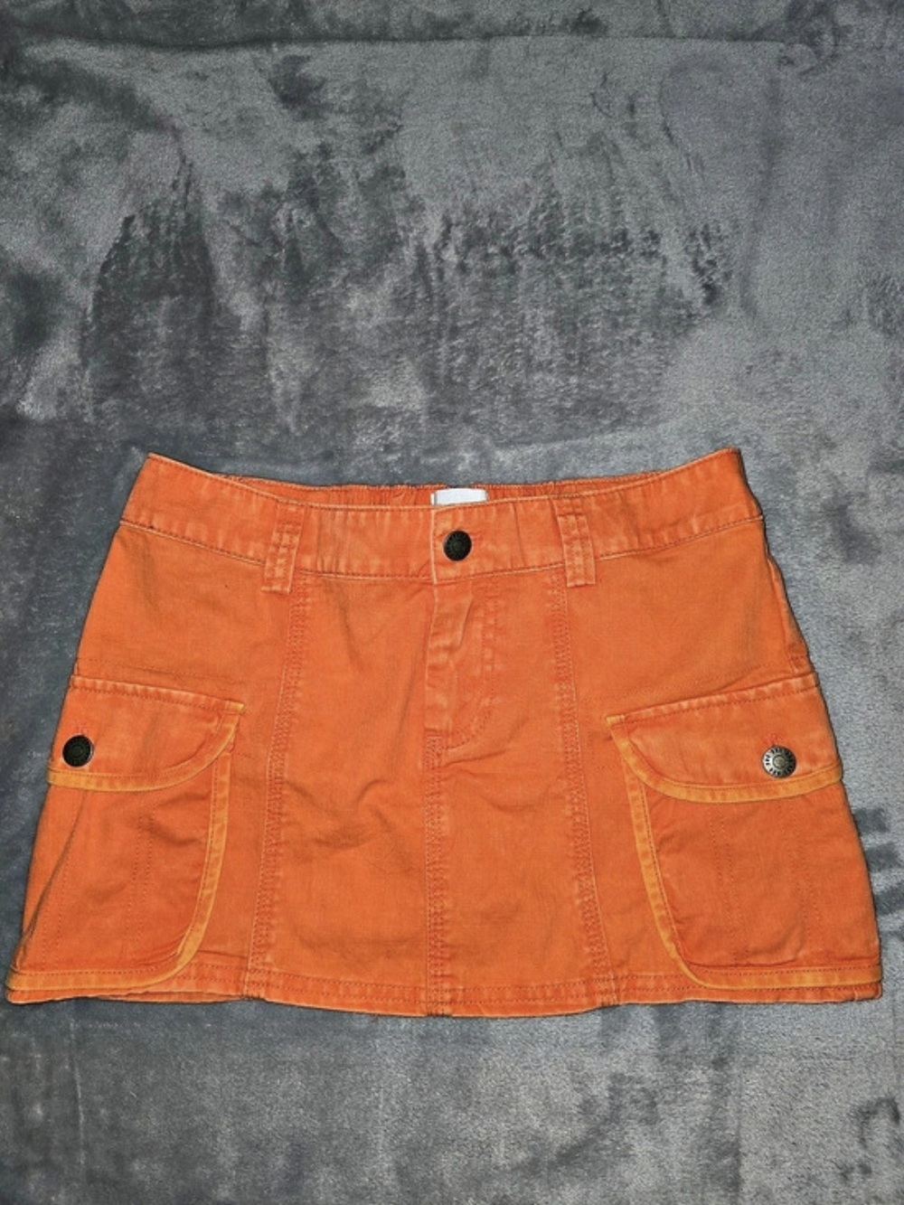 BDG Urban Outfitters Orange Cargo Utility Mini Skirt S/P Small Petite Y2K